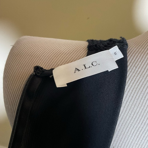 A.L.C. Elin Black Silk Sleeveless Mini Dress With Nude Lining Size 6 - Picture 4 of 7